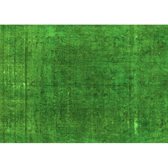 Ahgly Company Indoor Rectangle Abstract Green Modern Area Rugs, 6' x 9'