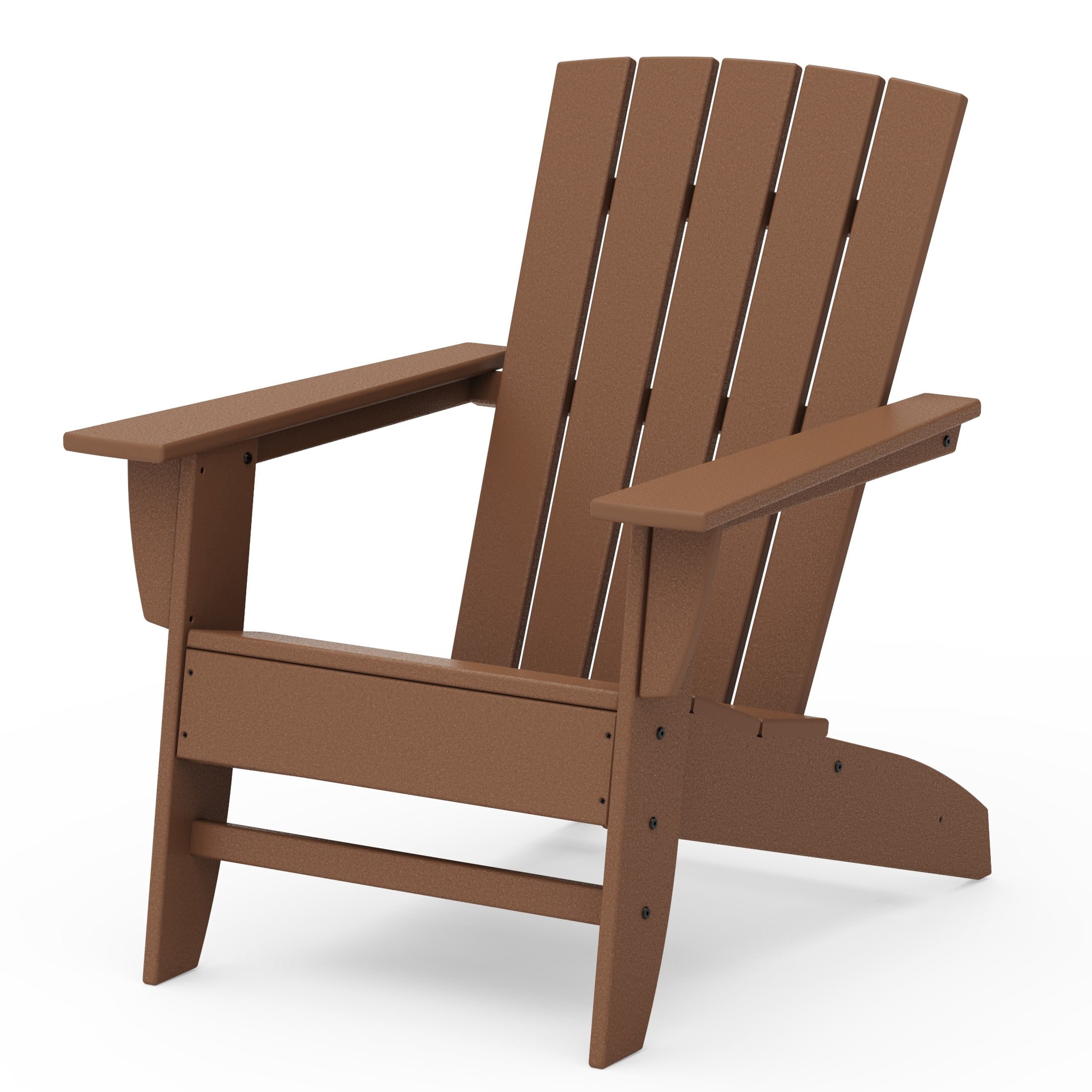 Better Homes & Gardens by POLYWOOD Southlake Outdoor Modern Adirondack Chair, All-Weather HDPE, Patio Seat, Teak