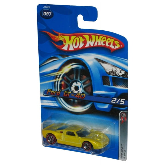 Hot Wheels Ford GT-40 2/5 (2006) Yellow Die-Cast Toy Car #097