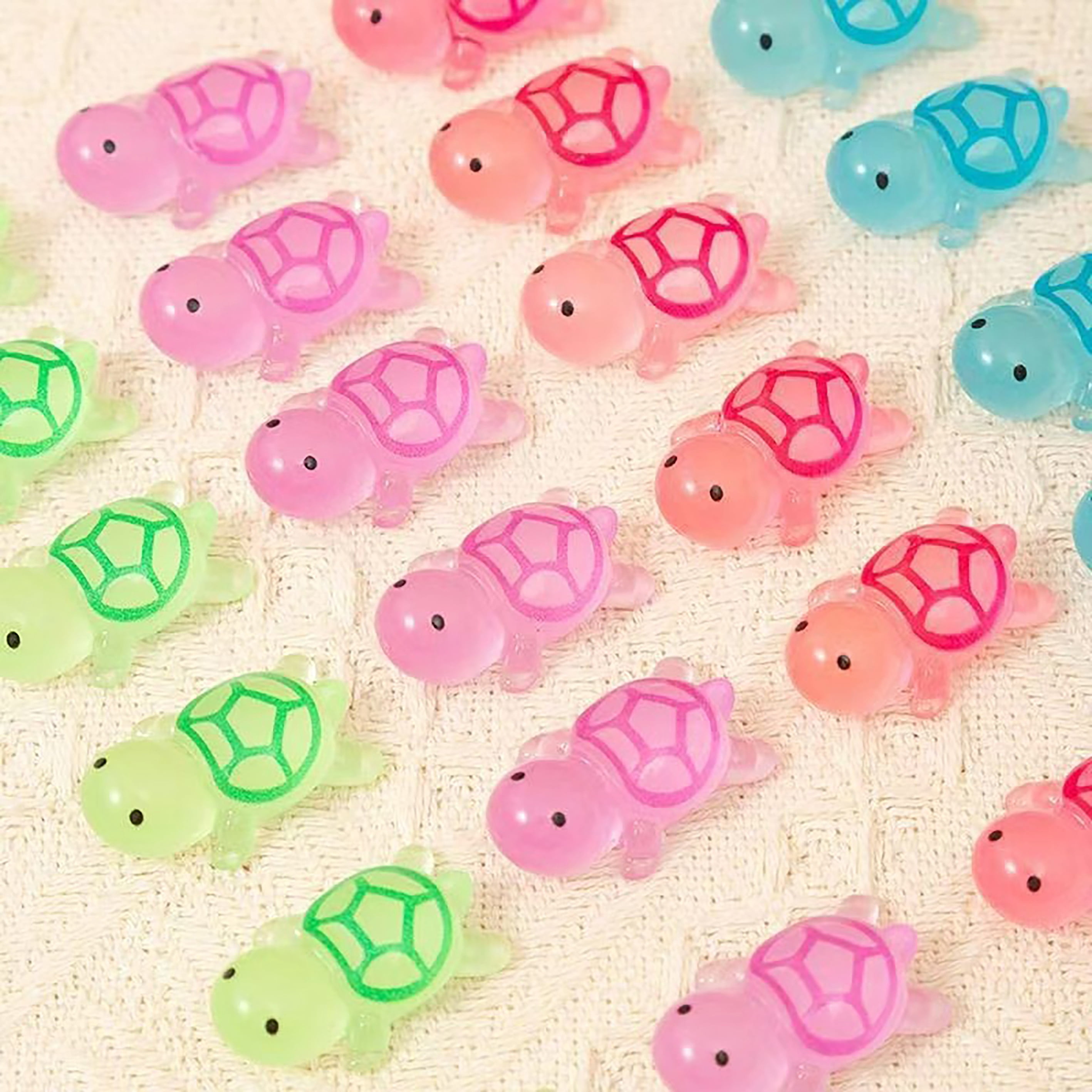 100pcs Little Tortoise Luminous Resin Tortoise Home Decoration, Fish Tank Aquarium DIY Landscaping, Valentine's Day Creative Gift Accessories, Cute and Fun