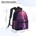 thumbnail image 3 of Lafuoo Thunderstorm Violet Purple Pattern Casual Backpack, Large Capacity Adjustable Shoulder Strap Computer Backpack, Unisex, Suitable for Campus, Business,Travel-One Size, 3 of 6