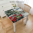 thumbnail image 2 of nygtbtfer Christmas Christmas Tablecloth, Elaoostic Edge Table Cover for Kitchen Dinning Party Patio Table Decor White, 2 of 7