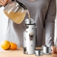 thumbnail image 4 of 20 Oz Pug and Footprint Coffee Tumbler Double Wall Insulated Stainless Steel Water Bottle | Metal Reusable Thermoses Flask with Cup Cap | Leak & Sweat Proof with Anti-Dust Lid, 4 of 7