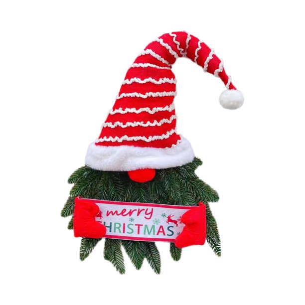 Gibobby Guirnalda de estilo navideño, puerta colgante de enano, guirnalda de sin rostro, decoración de Festival, sombrero de Navidad, colgante de guirnalda(A)
