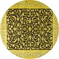 thumbnail image 1 of Ahgly Company Machine Washable Indoor Round Persian Yellow Traditional Area Rugs, 6' Round, 1 of 4