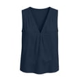 thumbnail image 7 of LNWUY Summer Tank Tops for Women Cotton Linen Gauze Shirts V-Neck Sleeveless Tunic Top Dressy Loose Lightweight Casual Blouses Blue L, 7 of 7