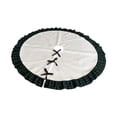 thumbnail image 2 of KLKCMS Christmas Tree Skirt Christmas Decoration Ruffled Round Base Cover for Tree Base Black Green 122cm, 2 of 9