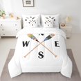 thumbnail image 2 of Erosebridal Paddle Compass Bedding Full Size, Rustic Lake House Farmhouse Duvet Set, Microfiber 7pcs, 2 of 5