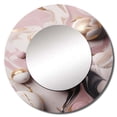 thumbnail image 2 of Designart "Solid Marble Artistry I" Abstract Marble Rund Mirror For Wall Decor - Large Pink Round Printed Mirror -Modern Round Living Room Mirror - 29" x 29", 2 of 6
