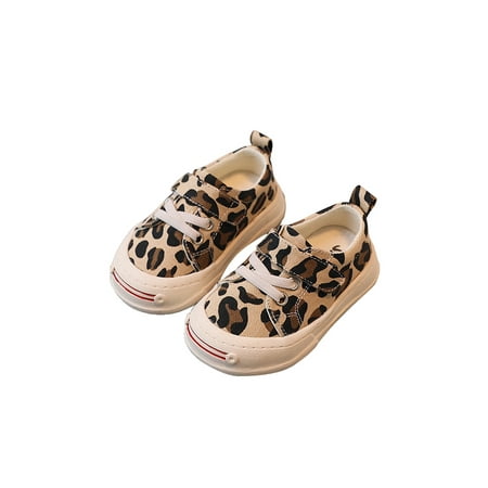 

Rotosw Children Flats Hook And Loop Casual Shoes Comfort Canvas Sneakers Lightweight Non-slip Walking Shoe Sport Breathable Leopard Print 8C