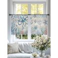 thumbnail image 6 of Sheer Curtains 54 Inches Long, Coastal Octopus Light Filtering Window Curtains for Living Room, Farmhouse Nautical Ocean Conch Coral Rod Pocket Voile Sheer Curtain Drapes, 52"W x 54"L, 2 Panels, 6 of 8