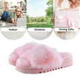 thumbnail image 5 of LORDFON Open Toe Fuzzy Womens Slippers Fluffy House Slippers with Memory Foam, 5 of 6