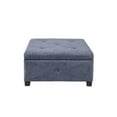 thumbnail image 3 of Madison Park Aspen Solid Wood and Polyester Fabric Ottoman in Blue, 3 of 6