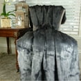 thumbnail image 2 of Plutus Tissavel Faux Fur Handmade Throw/Blanket-Color:Blue/Amber,Size:70"W x 90"L, 2 of 4