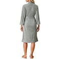 thumbnail image 3 of INSPIRE CHIC Women's Bath Robe Durable Lightweight Kimono Luxury Spa Resort & Hotel Bathrobe M Gray, 3 of 5