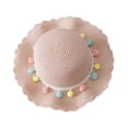 thumbnail image 2 of Sombrero de playa Minnieouse para Niñas y Bolso de Mano de Paja Rosa, 2 of 6