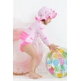 thumbnail image 4 of Tiny Cutey Toddler Girl Swimsuit Baby Long Sleeve One-Piece Rash Guard Bathing Suit with Hat for 3-6 Months, 4 of 8