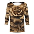thumbnail image 4 of hxobax Womens Cute 3/4 Sleeve T Shirts 3D Animals Print Tunic Tee Crewneck Summer Tops Comfy Blouses, 4 of 5