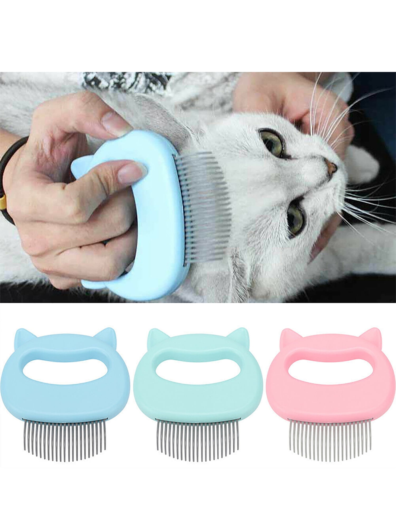 Soft Handle Cat Dog Remove Hair Brush Shell Claw Massage Comb Grooming Tool,Blue LANWF Pet Grooming Shell Comb 