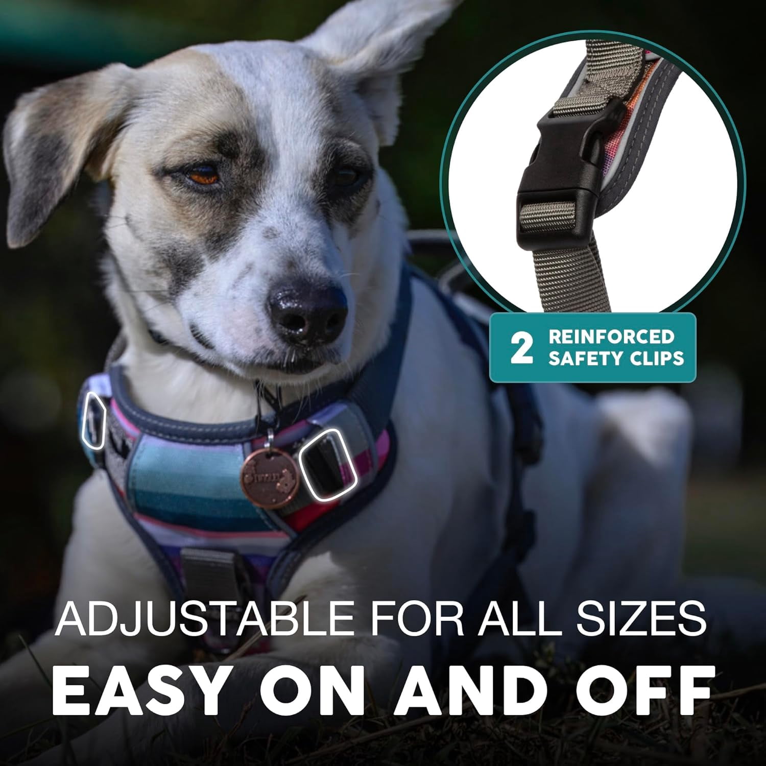 Embark Urban Dog Harness, No-Pull Reflective Trim Dog Harness for Small, Medium & Large Dogs - Military Grade Nylon, 2 Leash Clips & Gel Lined Handle. Soft & Padded Puppy Dog Vest for Any Breed