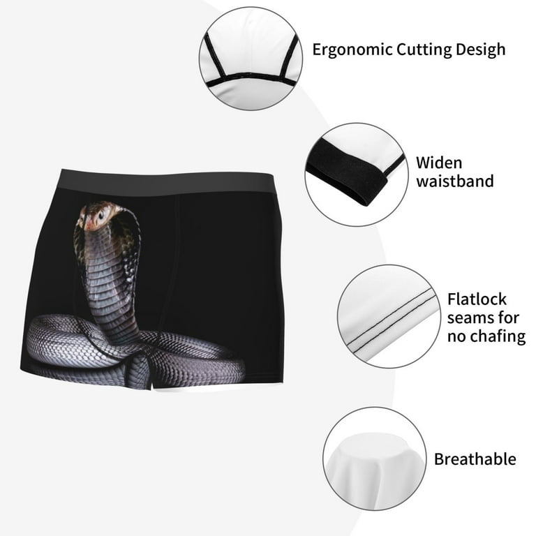 Bingfone Black Cobra Snake Men's Underwear - Casual Stretch Boxer