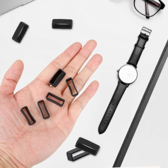 Joernso 4Pcs 12/14/16/18/20/22/24/26MM Silicone Watch Strap Loop Wristwatch Band Keeper Retainer Loop Smartwatch Fastener Ring Replacement Accessories