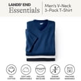 thumbnail image 4 of Lands' End Essentials Men's V-Neck T-Shirt 3 Pack - Premium Cotton Tee, Casual Regular Fit, 4 of 6