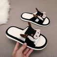 thumbnail image 2 of Shadoumai Outdoor Slippers for Women Fluffy House Slippers Open Toe Soft Thick Memory Foam Slippers Non- Comfy Fuzzy Indoor Shoes, 2 of 4
