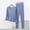 Blue, variant on Dianli PJs Loungewear V Neck Long Sleeve Pajama Set V Neck Top And Long Pants Solid Color Soft Breathable Comfortable Homewear Nightwear Sleepwear