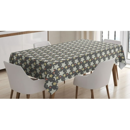 

Retro Tablecloth Big and Little Star Silhouettes in Different Colors Celestial Abstraction Celebration Rectangular Table Cover for Dining Room Kitchen 52 X 70 Inches Multicolor by Ambesonne