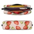 thumbnail image 2 of Pofeuu Strawberries Print Leather Pencil Case, Leather Pencil Pouch Large Capacity, Big Pencil Pouch with Zipper Vintage Pen Bag Fountain Pen Holder, 2 of 7
