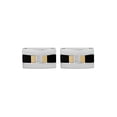 thumbnail image 2 of Men’s Stainless Steel Diamond Accent Tri Tone Cuff Links, 2 of 4