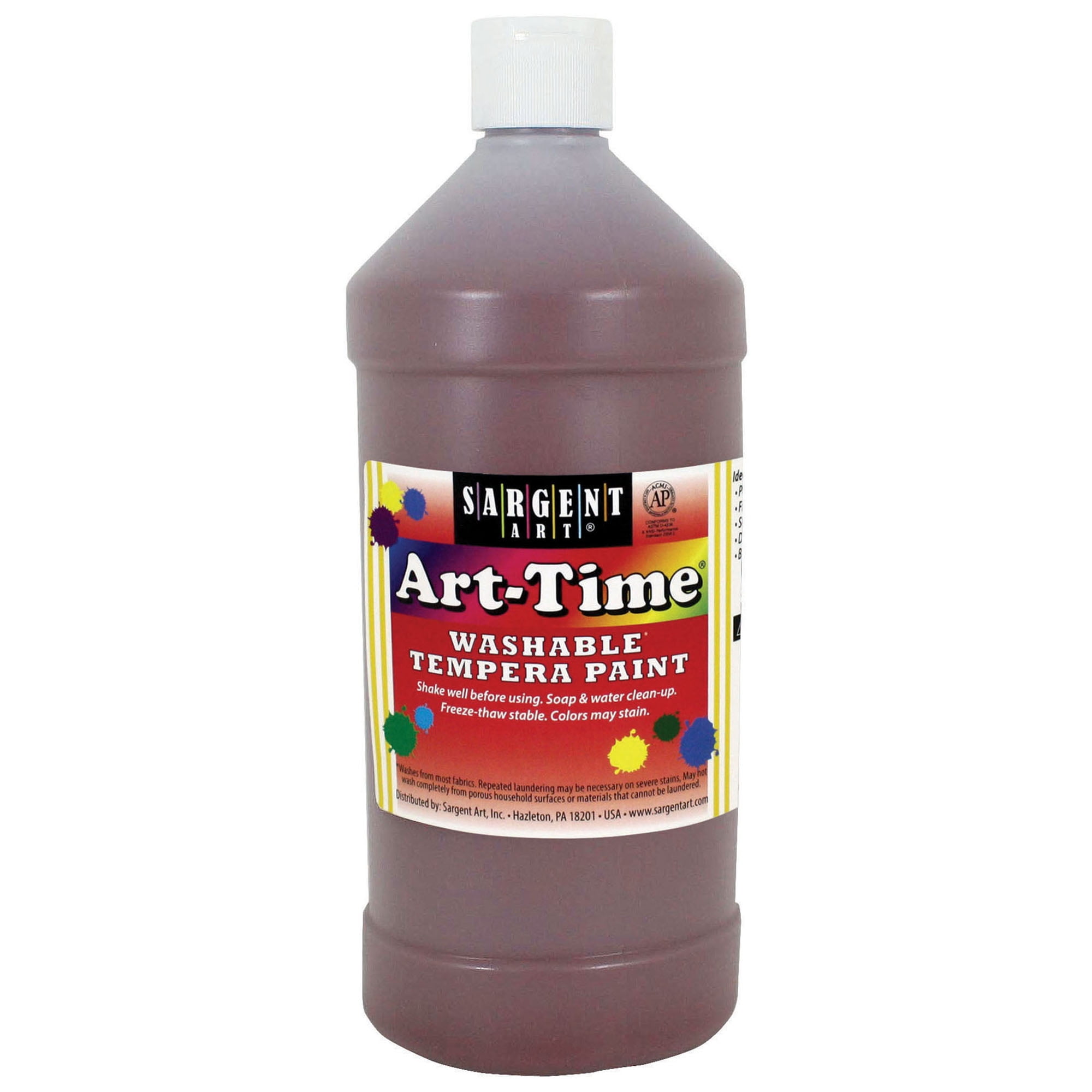 ArtTime® Washable Tempera Paint, Brown 32 oz., 6/pkg