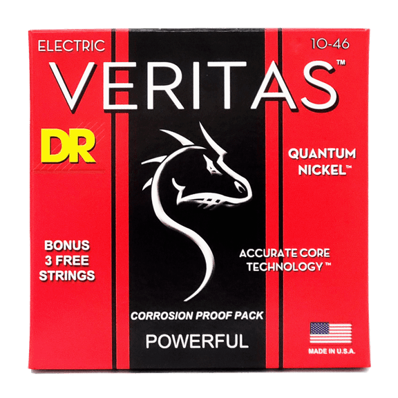 DR Strings VERITAS - Accurate Core Technology Medium Electric Guitar Strings (10-46)