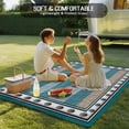 thumbnail image 4 of Blue Beige Anchor Outdoor Rug for Patio/Deck/Porch, Non-Slip Large Area Rug 5 x 7 Ft, Nautical Summer Beach Coastal Ocean Indoor Outdoor Rugs Washable Area Rugs, Reversible Camping Rug Carpet Runner, 4 of 8