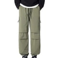 thumbnail image 1 of Zszcpp Men Work Pants Streetwear Long Waterproof Trend Pleated Design Straight Relax Trousers Casual Trouser, 1 of 5