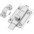 thumbnail image 2 of pernos de puerta, pestillo de puerta de acero inoxidable, bloqueo de pestillo de seguridad con 12 tornillos para puertas empotradas, dormitorio, baño, inodoro, 2 of 5