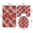 thumbnail image 3 of Red Christmas Patchwork Pattern Bathroom Rugs Sets 3 Piece,Toilet Cover Set,Absorbent Non Slip Bathroom Mats Sets with U-Shaped Contour Rug Toilet Rug Set, 3 of 5