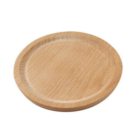 

ibaste Innovative Beech Coaster Platter Tray Round Square Small Plate Wood Baking Tools