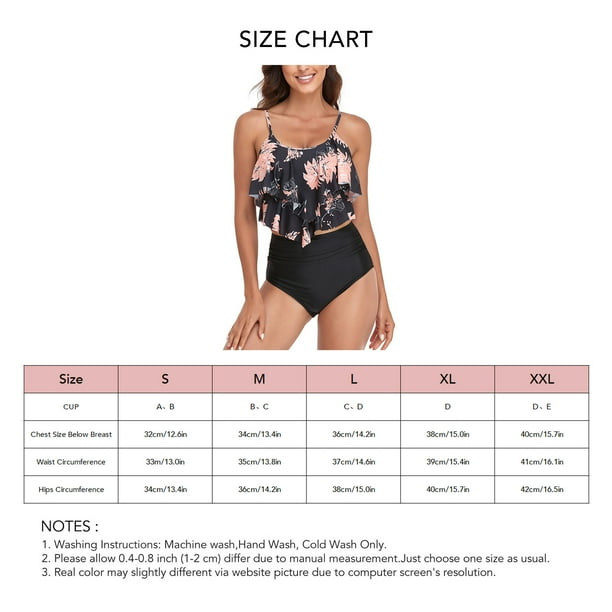 Traje De Baño Para Mujer, Traje De Baño Con Volantes Para Mujer, Estampado Cómodo Y Transpirable De Moda Para Nadar ANGGREK Otros