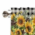 thumbnail image 5 of nqOlkjepod Sunflower Farmhouse Short Window Curtain Valances, Rustic Brown Country Star Black Checkered Rod Pocket Kitchen Valances for Living Room Bedroom Bathroom Cafe, 1 Panel - 42" x 18", 5 of 8