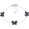 Cutie Pie 3/8 Carat T.G.W. Created Blue Sapphire Sterling Silver Butterfly Baby Bracelet, 5" with 1" Extender