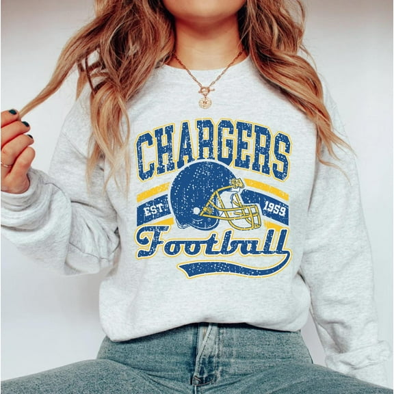 Simple Fit Chargers Football Vintage Sweatshirt, Retro, Trendy, Unisex Football Shirt, Game Day, Sports Fan Gift, LA, CA All Size S-5XL