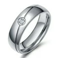 thumbnail image 6 of 316L Stainless Steel Silver Bands Promised Men's Women's Wedding CZ Couple Rings, 6 of 7