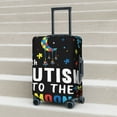 thumbnail image 6 of Susaid I Love With Autism To The Moon And Back Print Elastic Washable Suitcase Cover with Hidden Zipper, Fits 18-32 Inch Luggage for Protection During Travel-Medium, 6 of 7