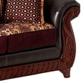 thumbnail image 4 of Benjara 94 Inch Traditional Sofa, Brown Faux Leather with Rolled Arms, Wood Legs, 4 of 5