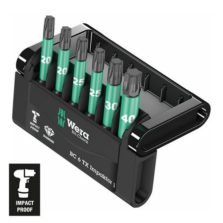 

Wera Wera 1/4GC Drive TORX Impact Bit Set and Carrying Case (6 Piece) / EA