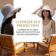 thumbnail image 3 of Women Floppy Sun Bucket Hats w/ Wide Brim Straw Edge Summer Beach UV Protection Foldable Gardening Hiking Cap by Solaris, 3 of 7