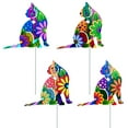 thumbnail image 4 of POYOGA 7” Cat Decorative Garden Stakes Metal Yard Art with Colorful Kitten Design, 4 of 8
