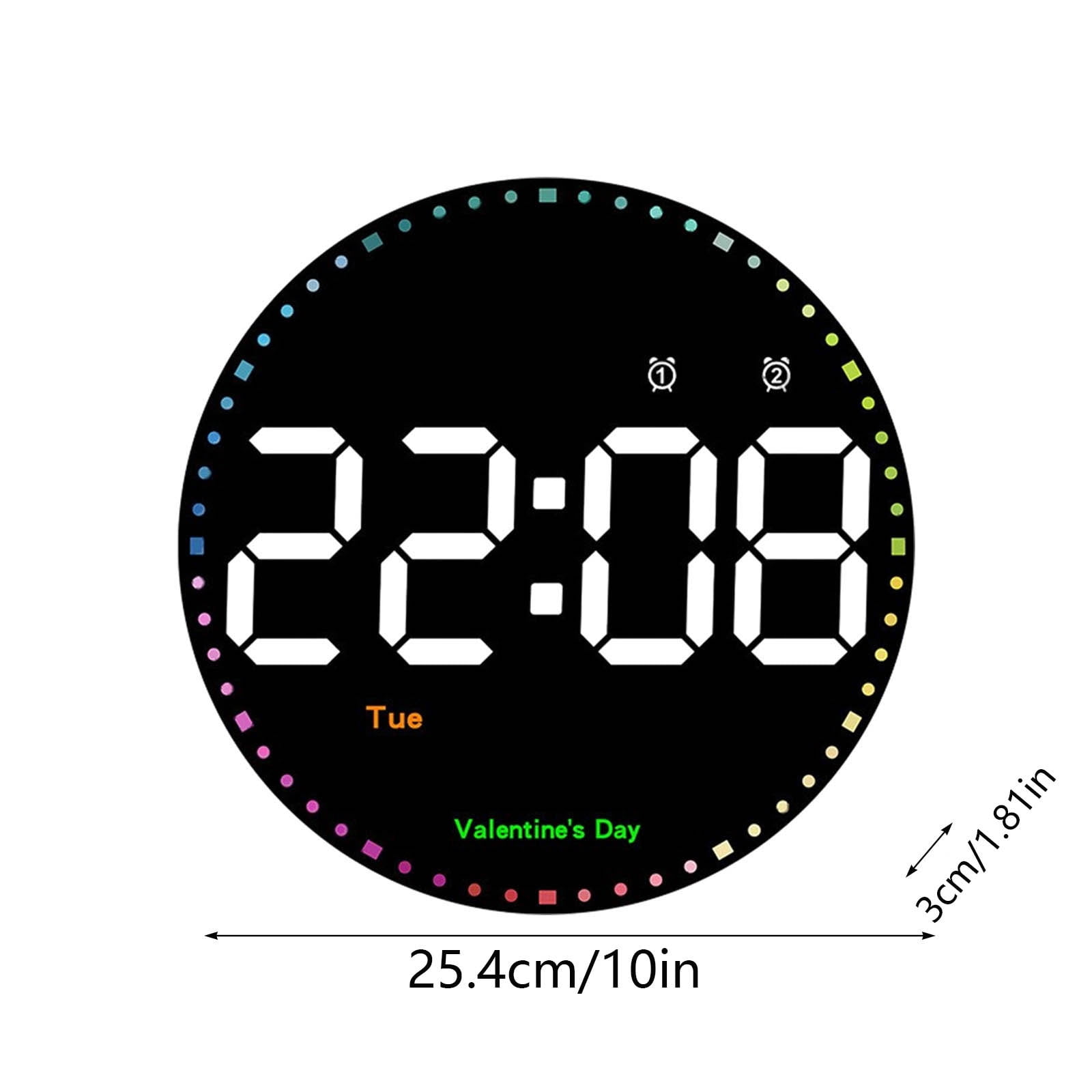Digital Wall Clock,10" Digital Clock Large Display with Remote Control,Adjustable Brightness, Calendar, Temperature, 12/24 H, for Living Room Office Bedroom Elderly Adults